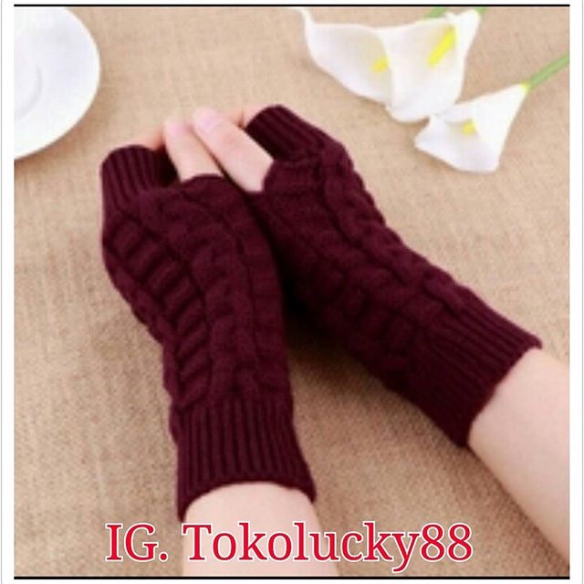 IMPORT MOLLAD Glove Fingerless Sarung tangan fingerless rajut wool Glove winter infinity