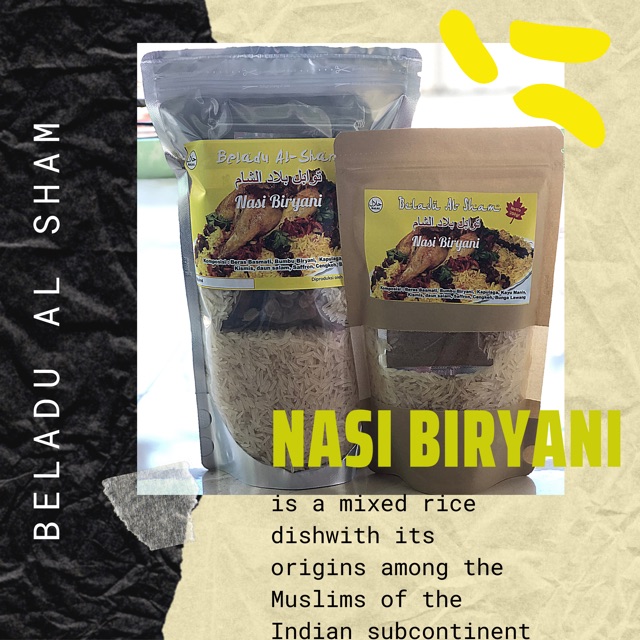 Nasi arab instan BELADU AL SHAM 350gr halal, beras basmati +bumbu kabsah,biryani,mandi,bukhari