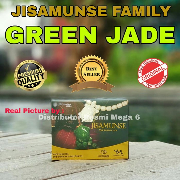 Best Seller - Promo Paket Family Kalung Dan Gelang Kesehatan Jisamunse Green Jade - Hitam