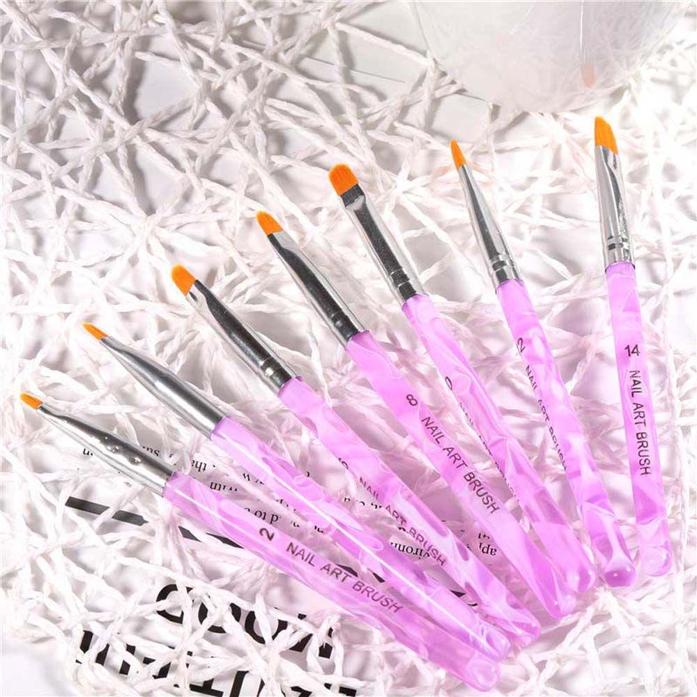 AUGUSTINA Agustina Nail Art Liner Pen Wanita 7 Pcs/set 3D Nail Tips Tarik Sikat Kawat UV Gel Ekstensi Aksesoris Kuku Nail Painting Pen