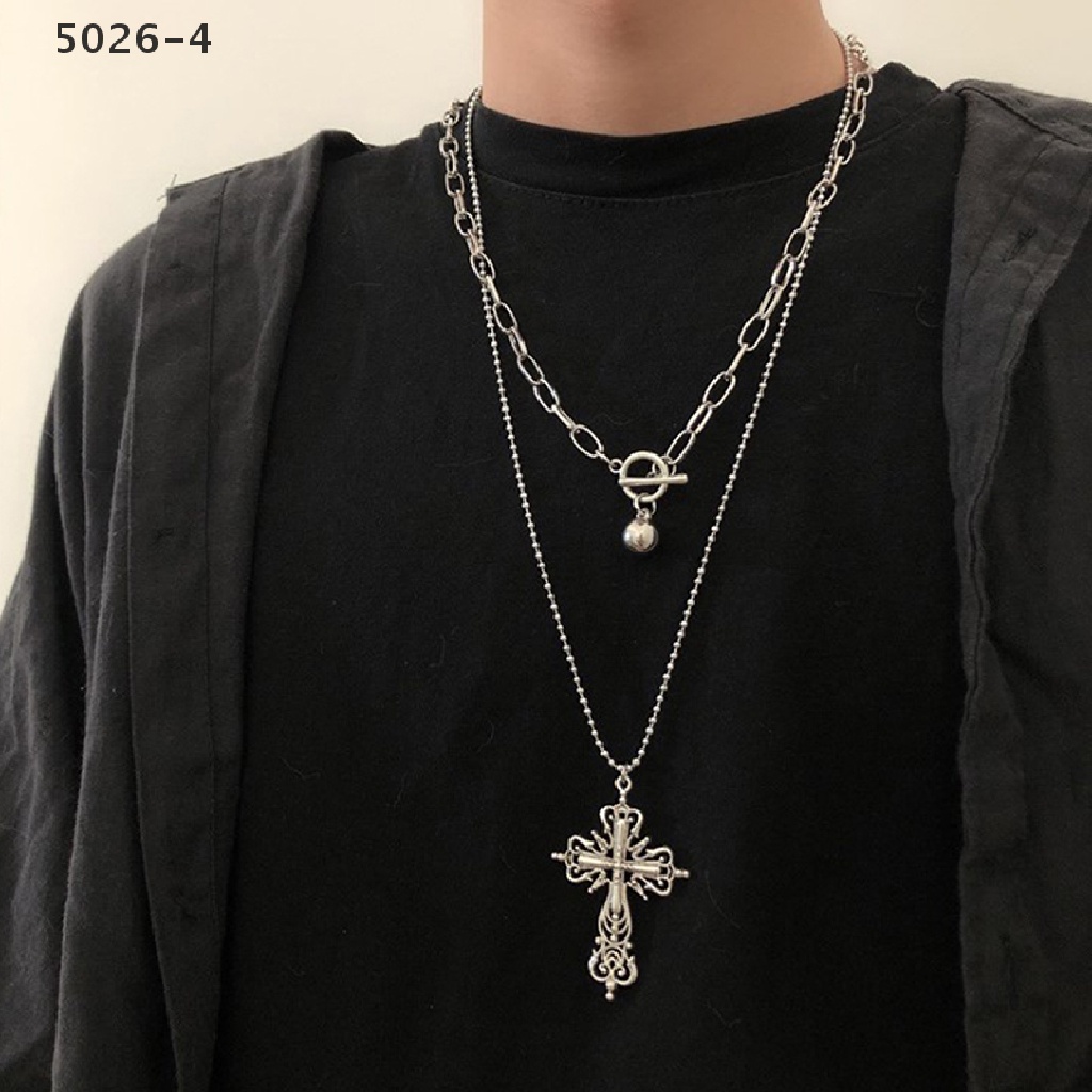 5026-4 Gothic Dark Style Cross Pendant Necklace Rock Punk Goth Fashion Necklaces 5026-4