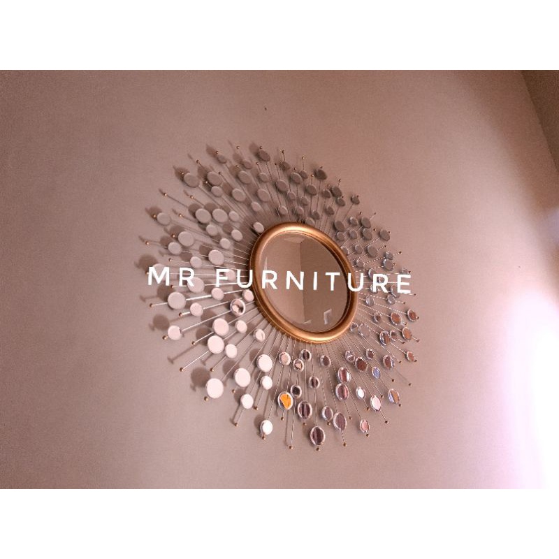 cermin dinding gold full bevel