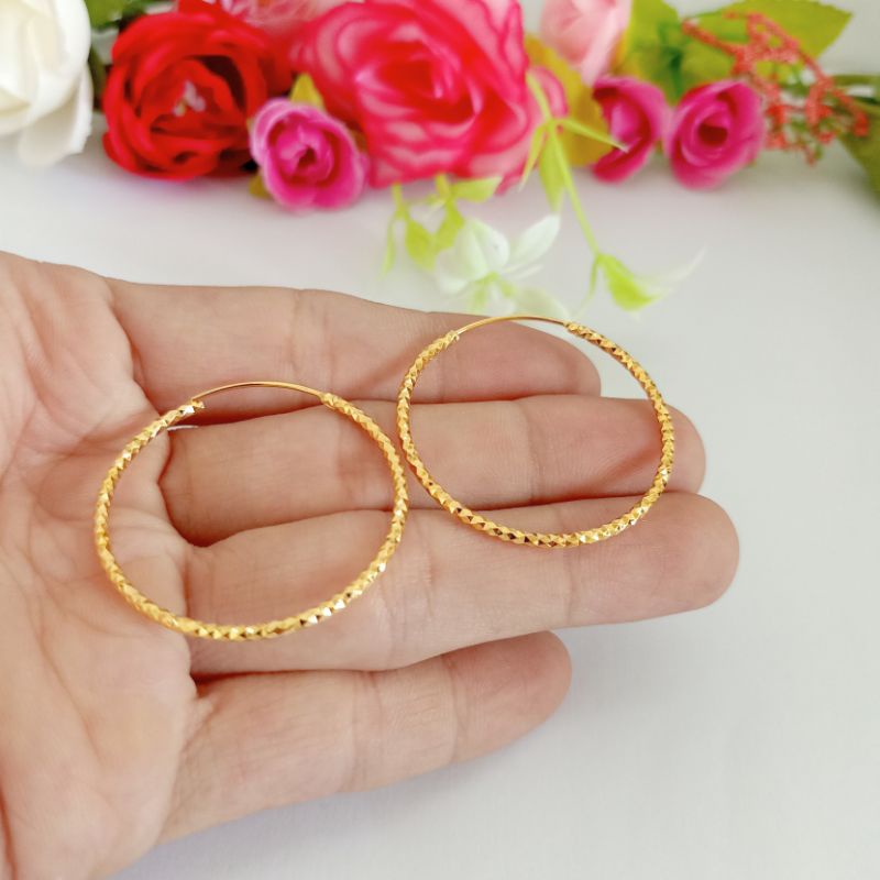 Anting Gipsi/Ring bulat besar lapis emas size 25