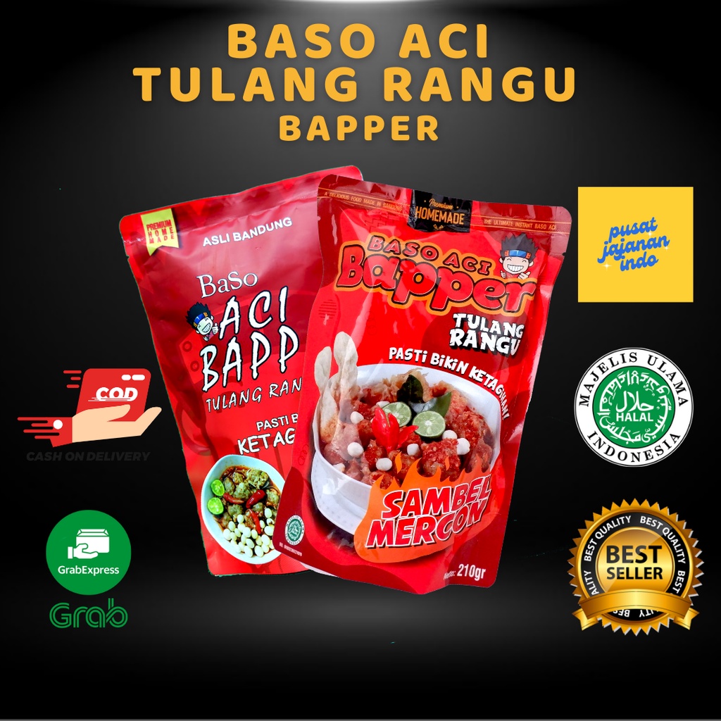 

Baso Aci Boci BAPPER Tulang Rangu Mercon Cilokba Daun Jeruk Sambel Ireng Terlaris dan Termurah