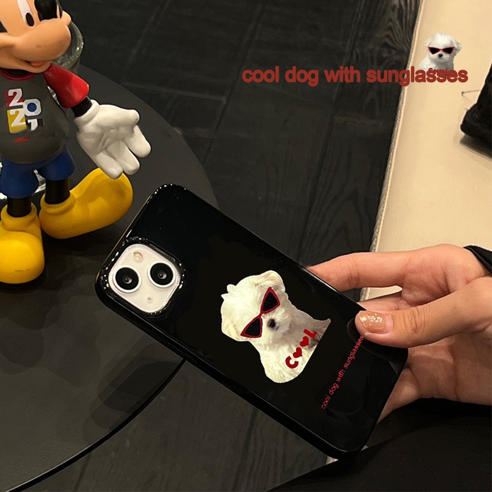 Soft Case Silikon Motif Kartun Anjing Berkacamata Untuk Iphone 14 7 8 SE2020 7 + 8 PLUS 11 12 13 PRO MAX