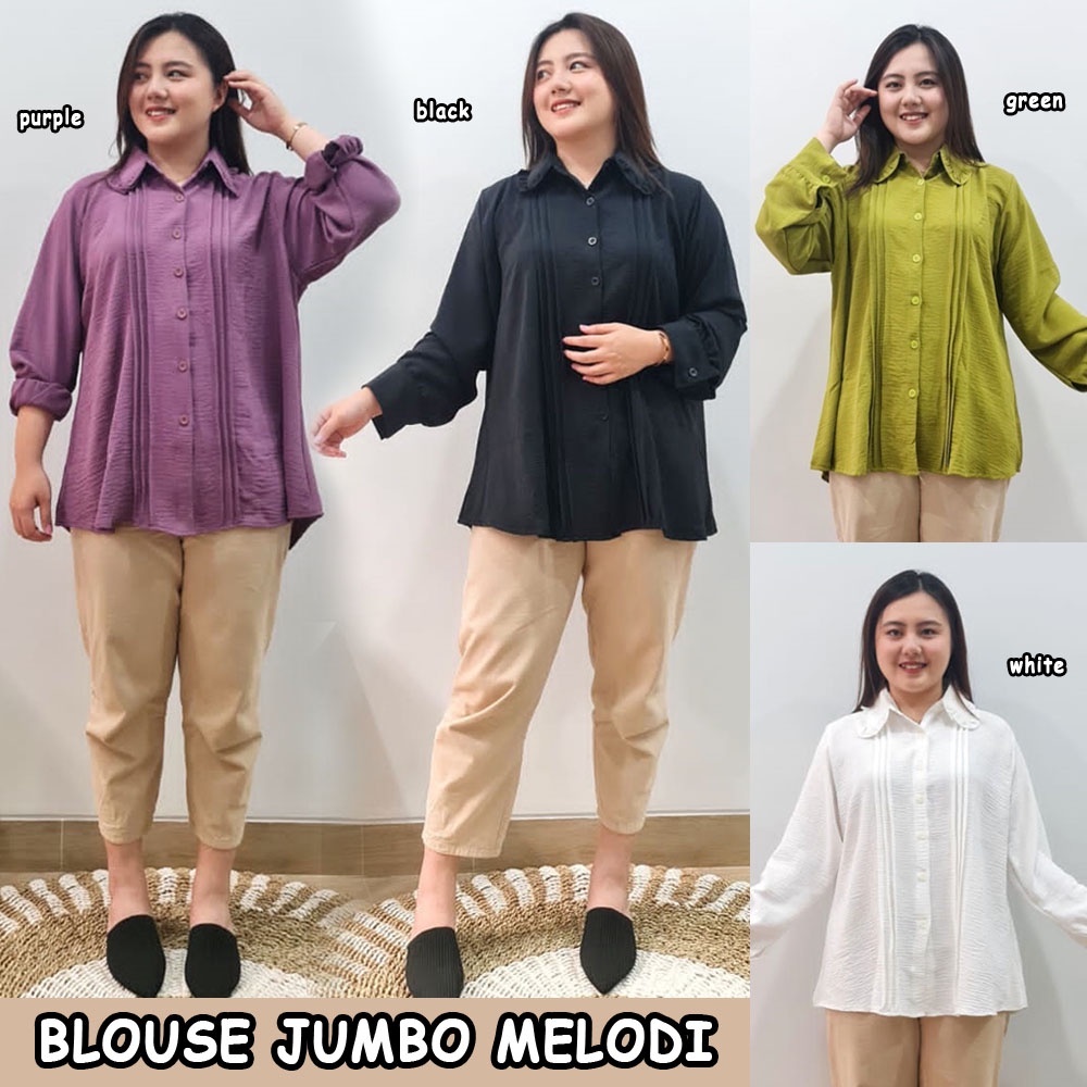 BIGCLO - (COD) Blouse Jumbo Kode BLUSKAN 5XL Baju Atasan Wanita Super Big Size