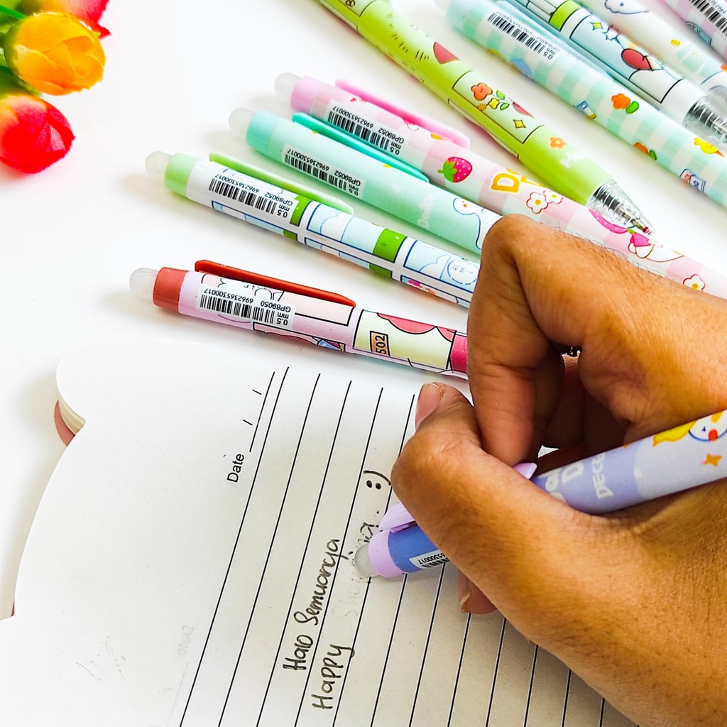 SELUSIN PULPEN BEBEK BERUANG CETEK ODEMEI MEKANIK ERASEABLE ISI 12 PCS PEN BISA DIHAPUS  ALAT TULIS BOLPOIN  DUCK BeAR UNIK IMUT MURAH PEN GEL KARAKTER PENA UNIK LUCU MURAH