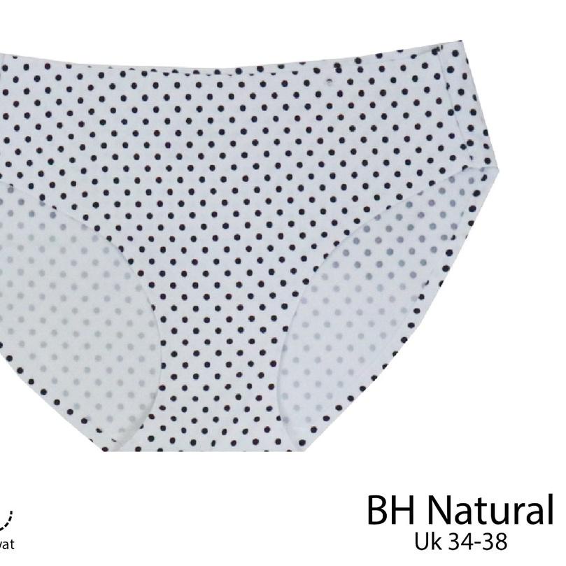 ♚ TALLY Bra Set Kawat Seamless Busa Sedang Cup B Kait 3 BH Set Polka Putih Dot Hitam ✭