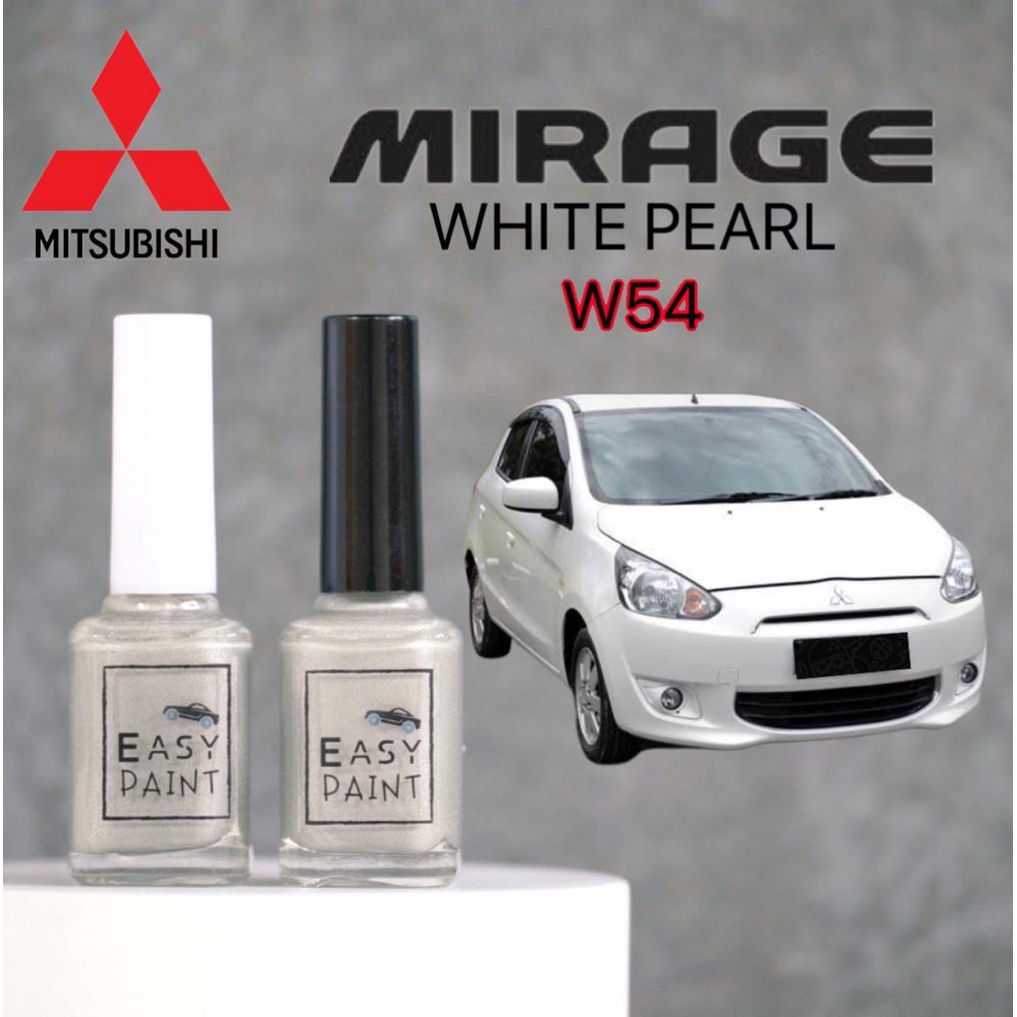 Cat Oles White Pearl W54 Mitsubishi Mirage Putih Mutiara Metalik