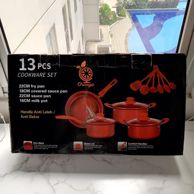 [JUAL RUGI] Cookware Set 13pcs Orange