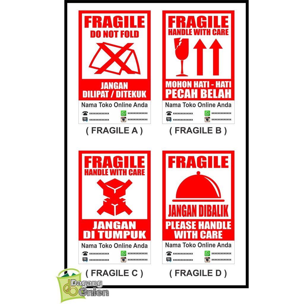 

Order Langsung Stiker Fragile + Nama Toko Online Anda Berkualitas