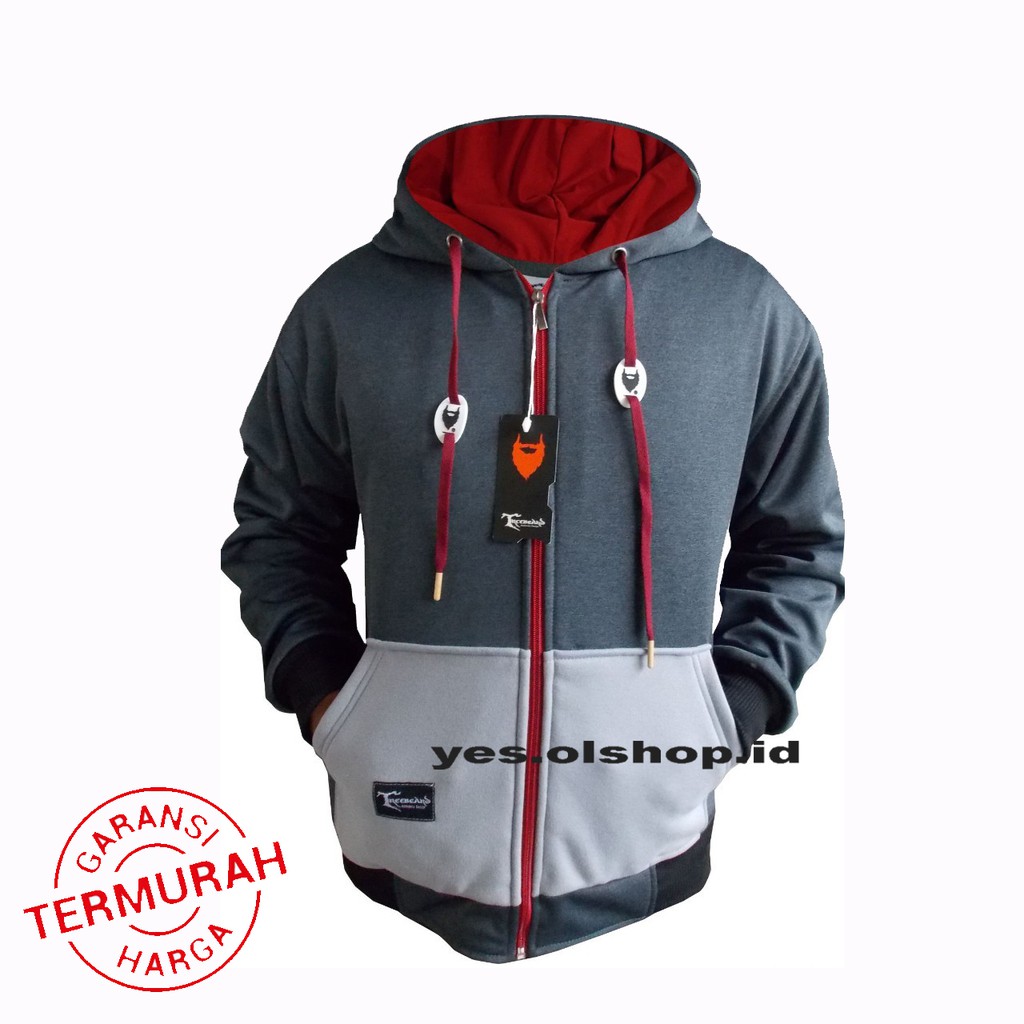 [BAYAR DI TEMPAT/COD] ORIGINAL TREEBEARD JAKET PRIA HOODIE SWEATER PRIA ZIPPER PREMIUM