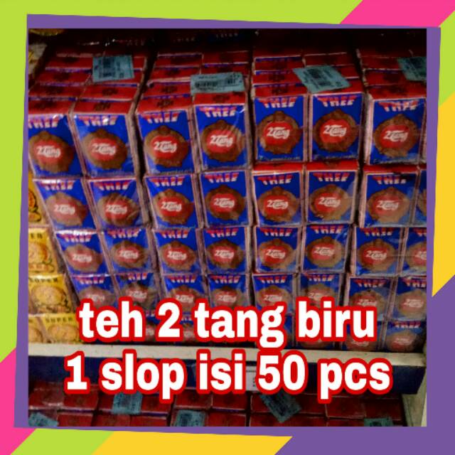 

Teh 2 tang premium biru asli slawi asli tegal harum dan wangi 1 slop isi 50 pcs