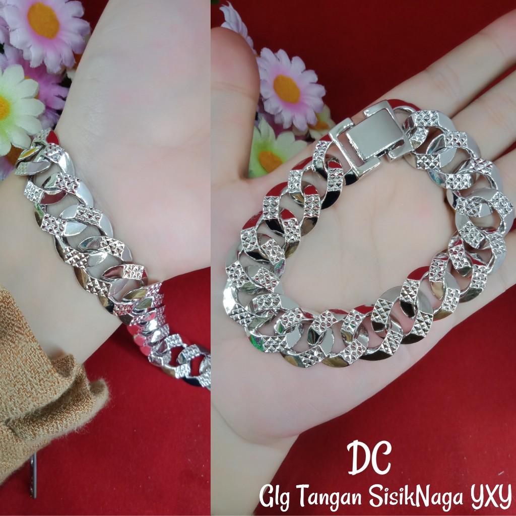 GELANG SISIK NAGA SILVER YAXIYA | GELANG SISIK NAGA PUTIH YAXIYA