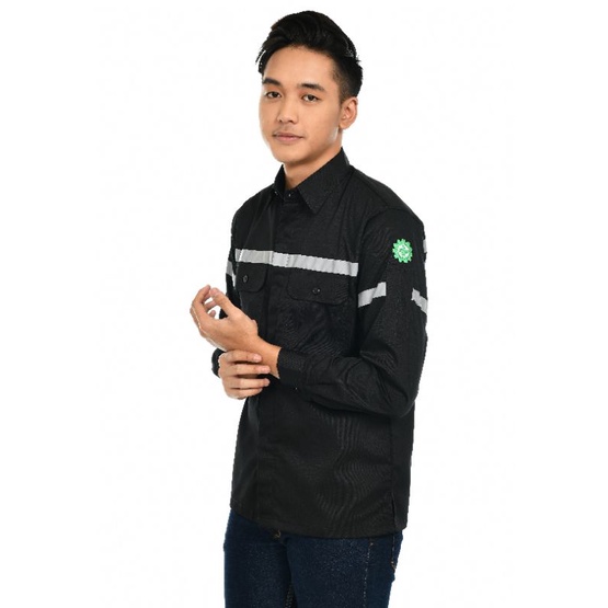 Atasan Wearpack Putih Tangan Panjang/Baju Safety/kemeja Proyek/Seragam Kantor/Lapangan