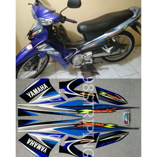STIKER STRIPING LIS STANDAR ORI YAMAHA JUPITER Z BIRU HITAM TAHUN 2005