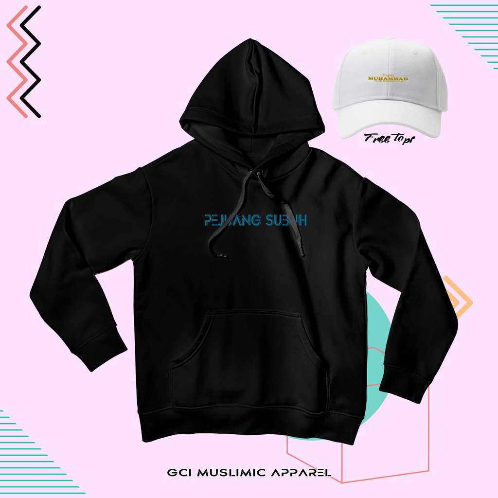 Jaket Hoodie Outerwear Pakaian Atasan Pria Muslim Premium Quality - Pejuang Subuh