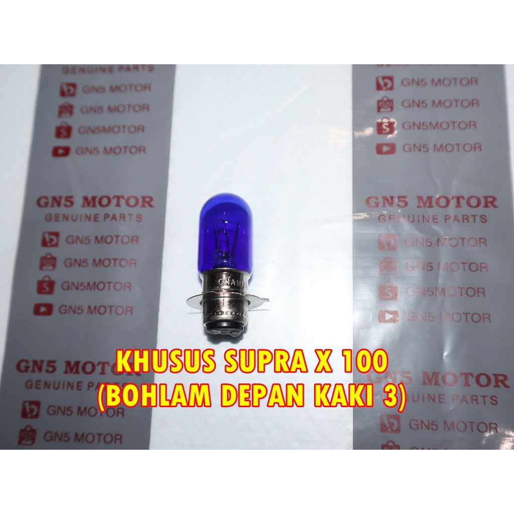 Jual Bohlam Lampu Depan V Kaki Khusus Untuk Supra X Luar Biru