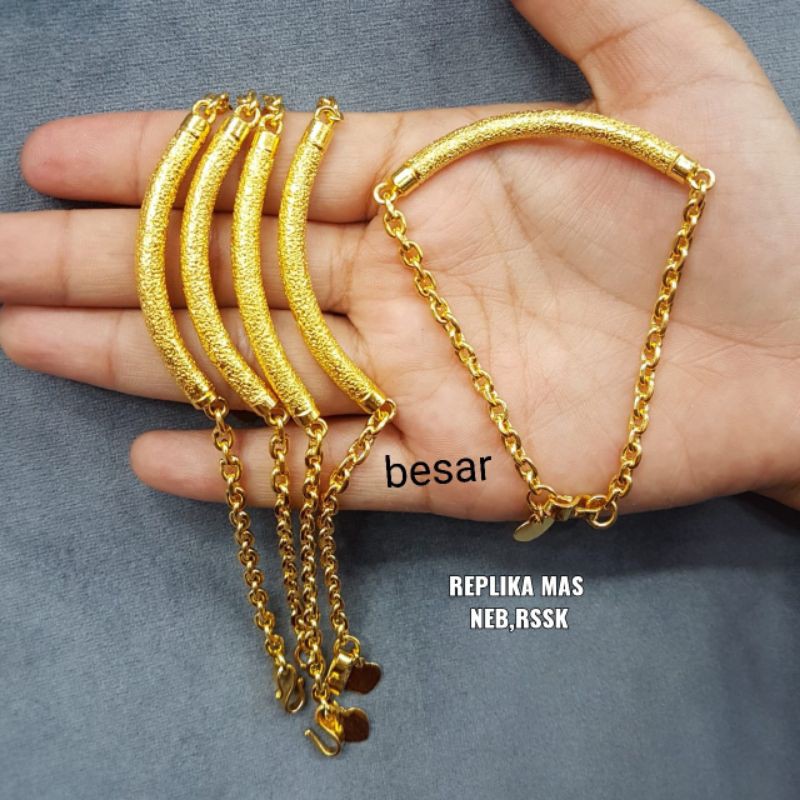 Gelang 1bambu , serabut kelapa, ulat banyak,Rante, apis emas 24k /replika,awet,persis seperti asli,tahan,cantik