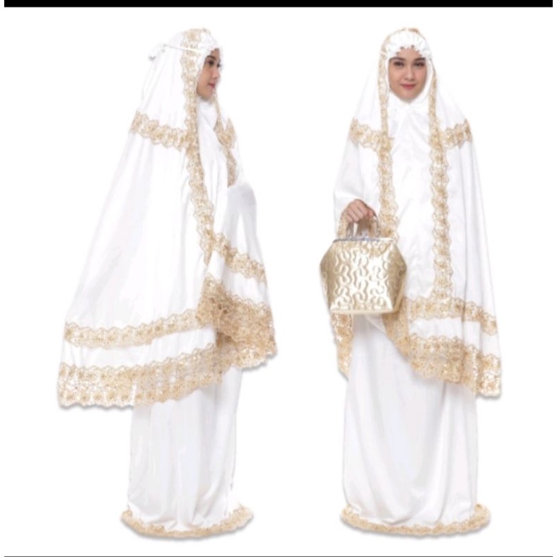 Mukena Dewasa Renda Payet Manual - Hasna Premium