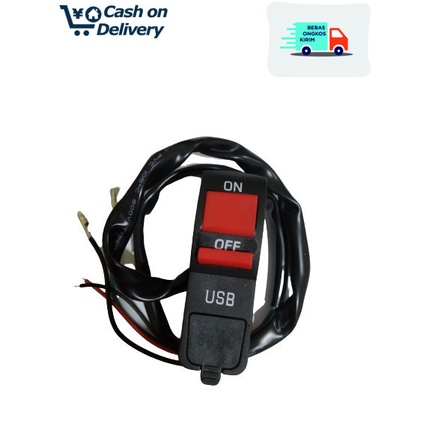 SAKLAR ENGINE SWITCH ON OFF USB CHARGER HP UNIVERSAL SEMUA MOTOR