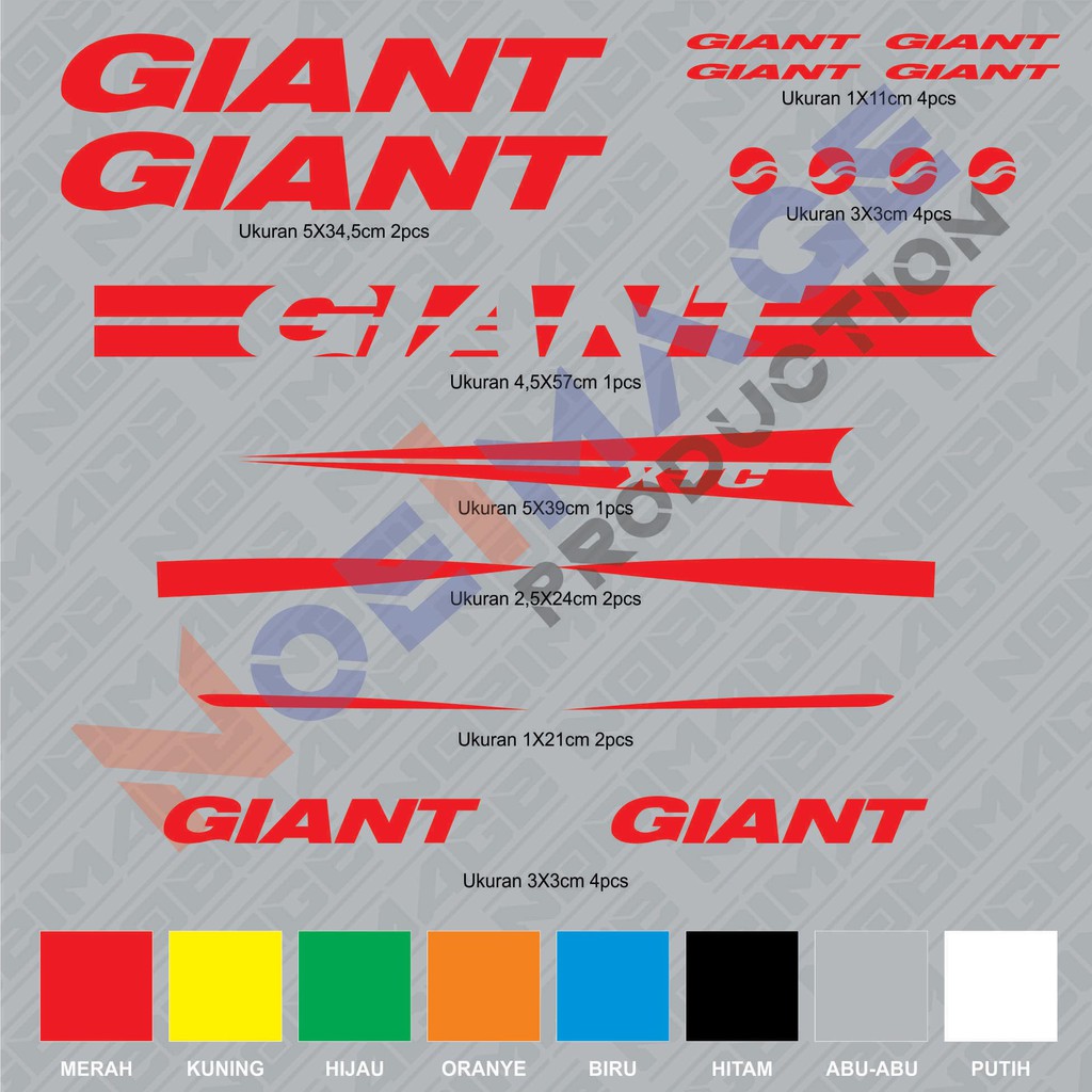 STICKER SEPEDA CUSTOM GIANT XTC KIT 2