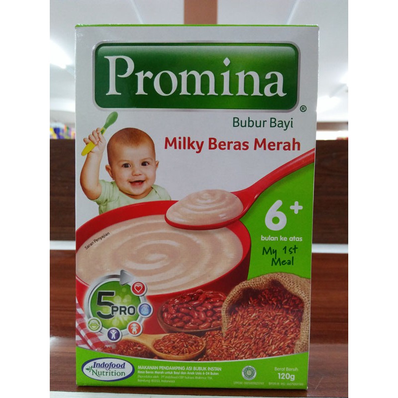 Bubur Bayi Promina 6+ Milky Beras Merah 120 Gram | Shopee ...