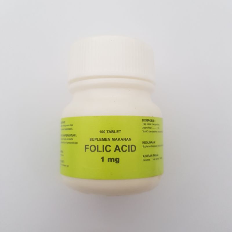 folic acid 1000 mcg asam folat 1mg 100's / botol