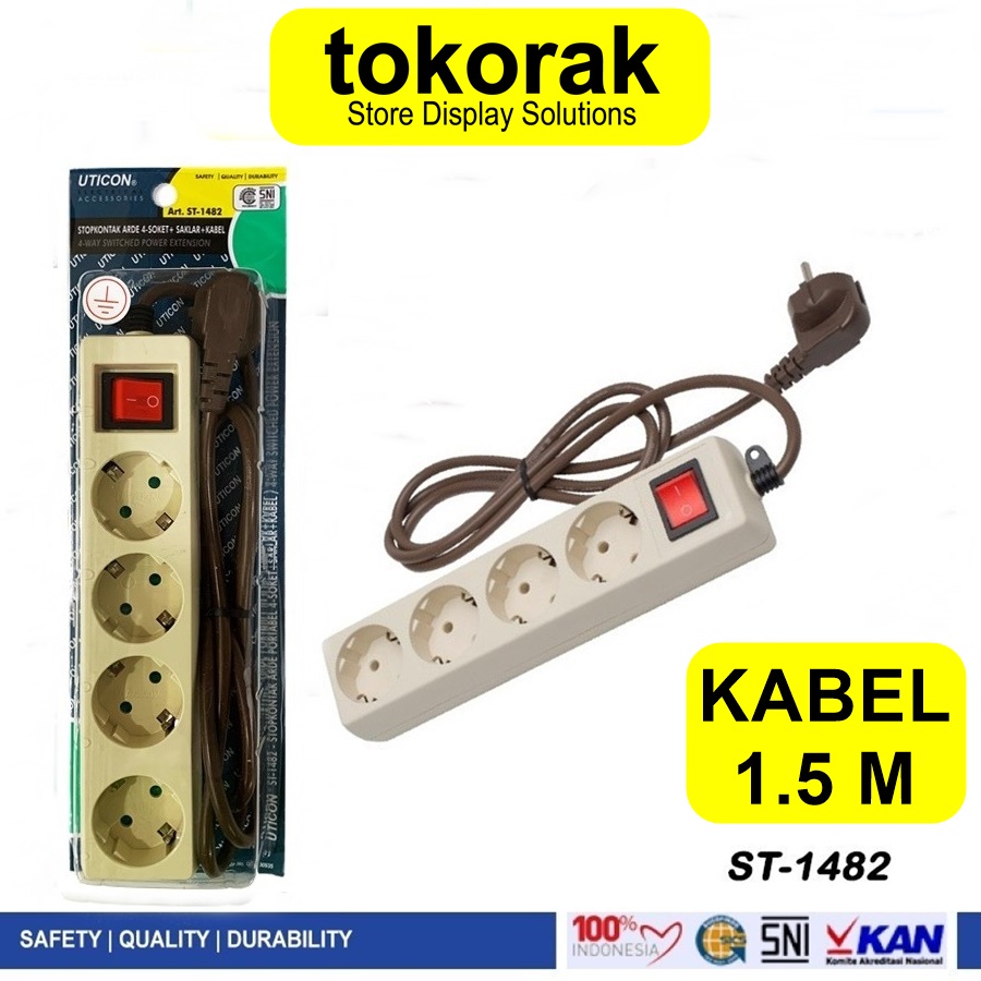 STOP KONTAK 4 LB ARDE + SAKLAR UTICON ST 1482 - COLOKAN EXTENTION