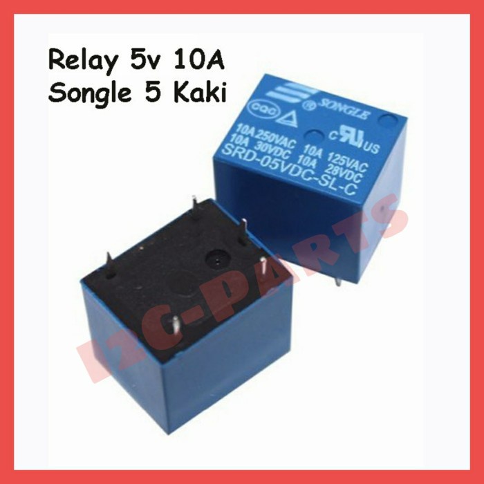 Relay Songle 5V 10A SRD-05VDC-SL-C 5p 5 kaki SRD T73 For Arduino Etc