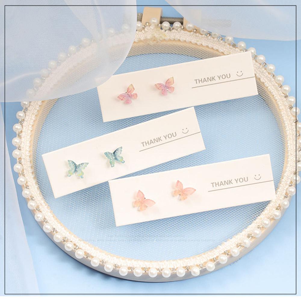R-flower Butterfly Stud Earrings Wanita Pesta 3D Minimalis Temperamen Shiny Earring