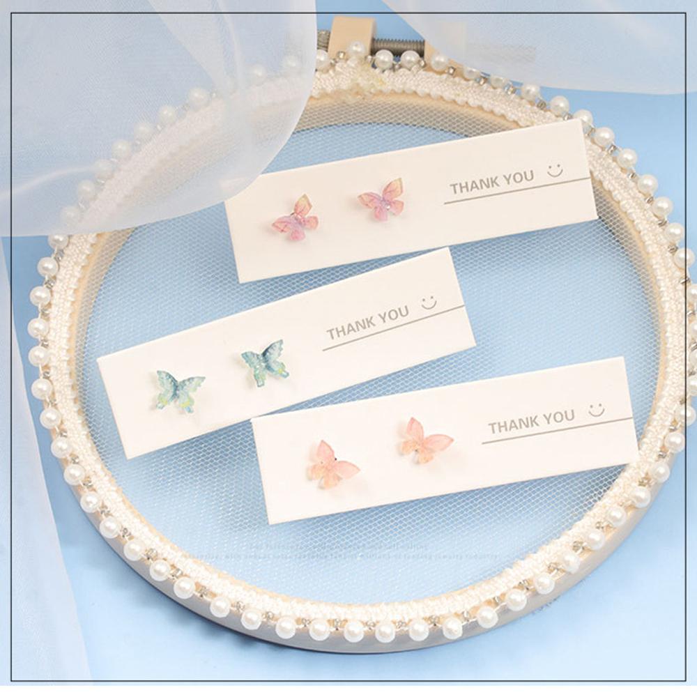 TOP Butterfly Stud Earrings Set Perhiasan Pesta Resin Temperamen Minimalis Shiny Earring