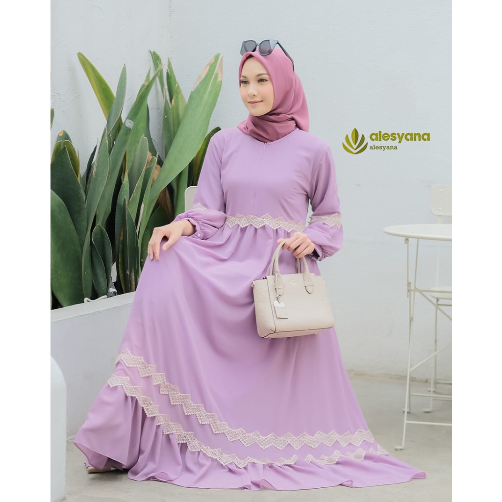 ALESYANA DRESS ORI berlabel CERUTY BABYDOLL muslim terkini model renda