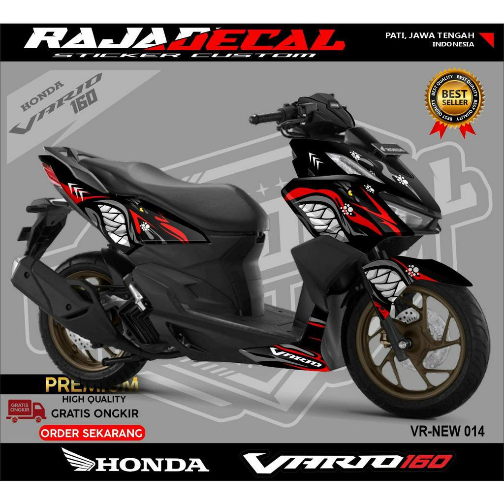 Decal Sticker Vario 160 full body - Dekal Stiker Striping lis Vario 160 New 2022 Desain Shark Kode V