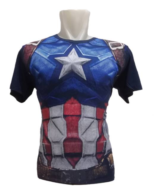 Kaos Baju Tshirt Superhero Captain America Body Big Size Jumbo Avengers XL Pria Laki Laki Rhymes