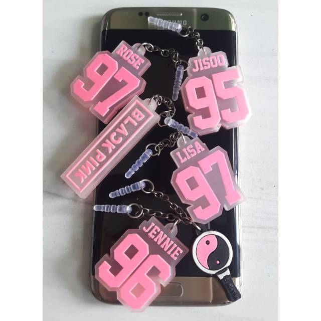 BP pluggy strap hp member &amp; logo blackpink gantungan handphone