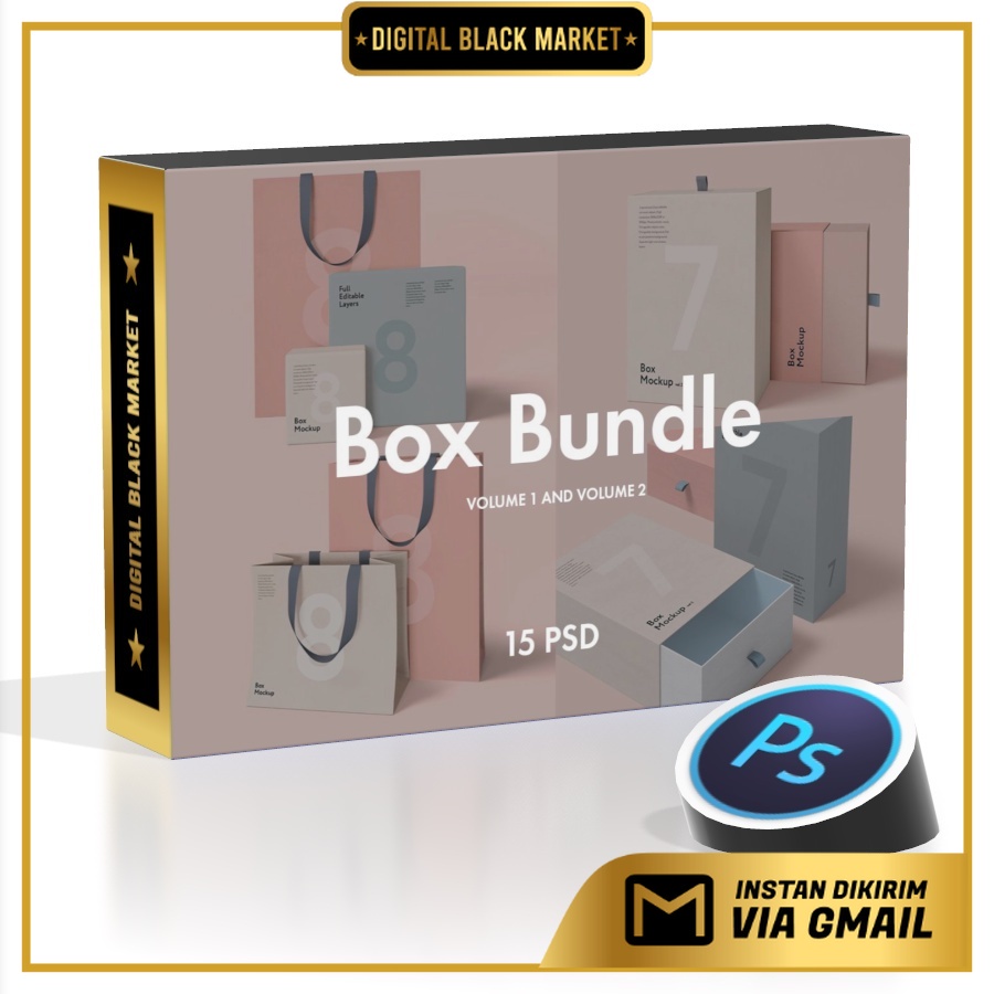 Box And Bag Mockup Bundle 15psd - Photoshop