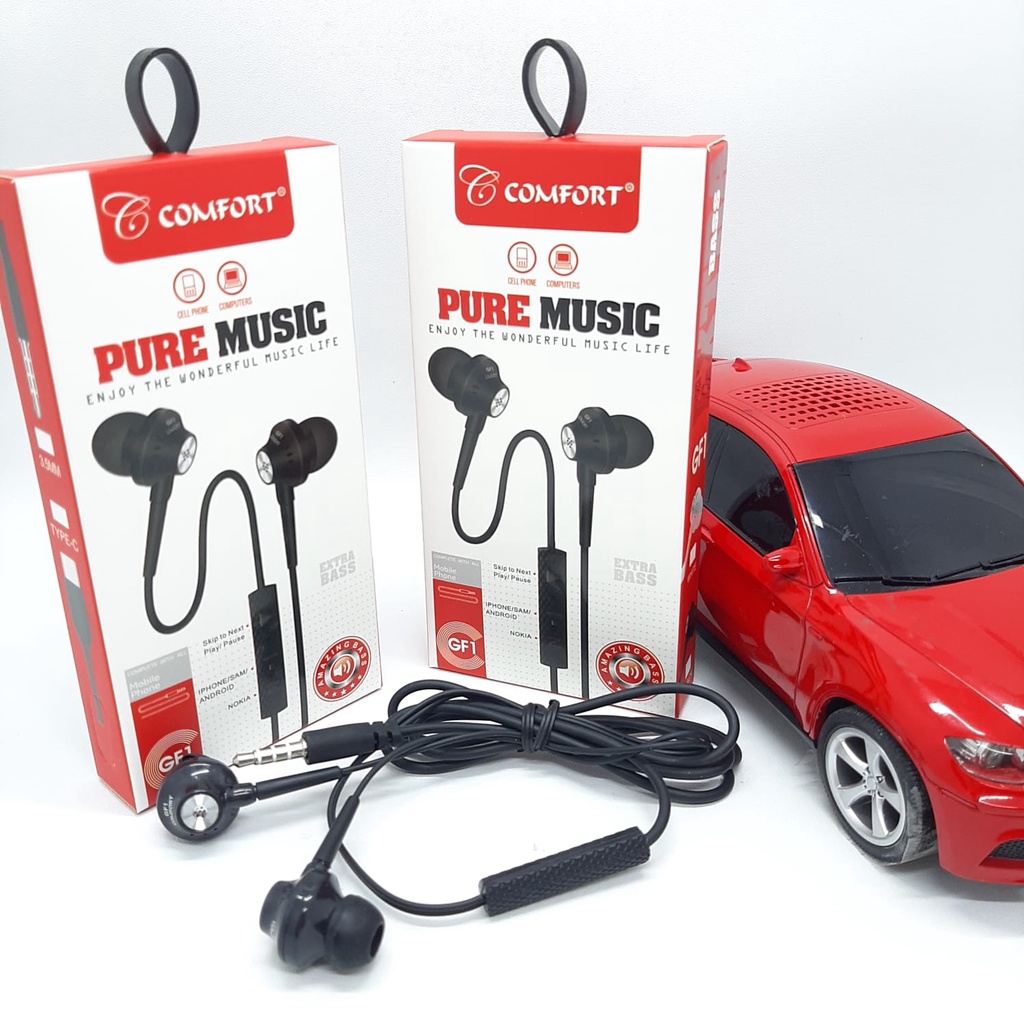 Handsfree GF1 Comfort Pure Music GF1 Extra Bass / Stereo Headset / Earphone Super Bass