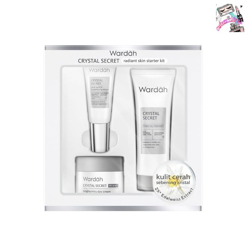 ☃Cutezz_Ching1☃Wardah Crystal Secret Radiant Skin Starter Kit - Ukuran Mini/Travel Size