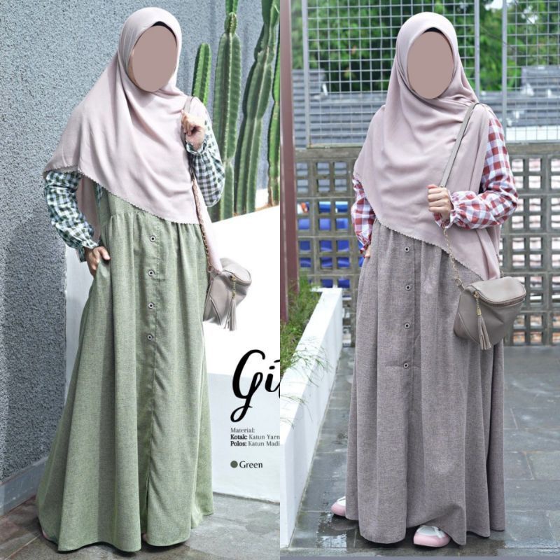 Gamis kotak kotak Gita dress by Shafeeya