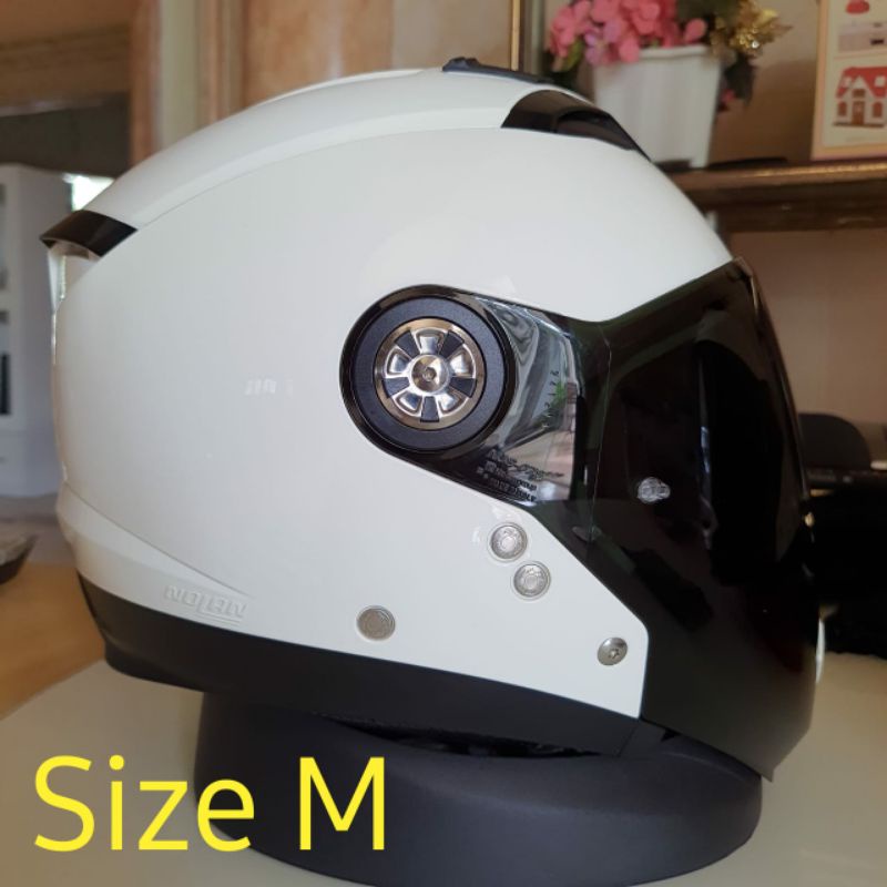 Nolan N70-2 GT / N70-2GT / N702GT Metal White Dark Green Visor Nolan Second Istimewa