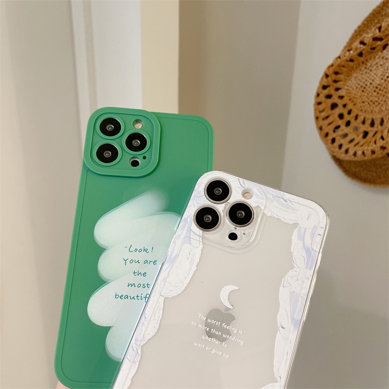 IPHONE Fashion Penuh Perlindungan Ponsel Kembali Case Cover Untuk Iphone7 8 PLUS X XR XS 11 12 13 PRO MAX SE2 SE3 Lembut Silikon Pelindung