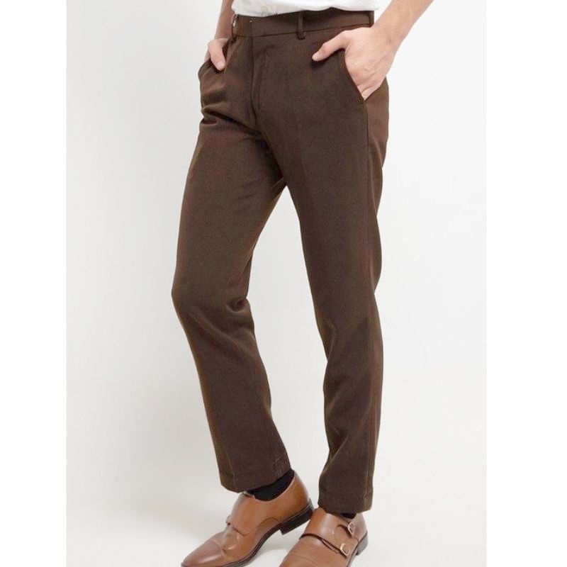 CELANA KANTOR SLIMFIT | BAHAN WOOL | READI WARNA ABU MUDA ,ABU TUA,HITAM DAN COKLAT SIZE 27-38