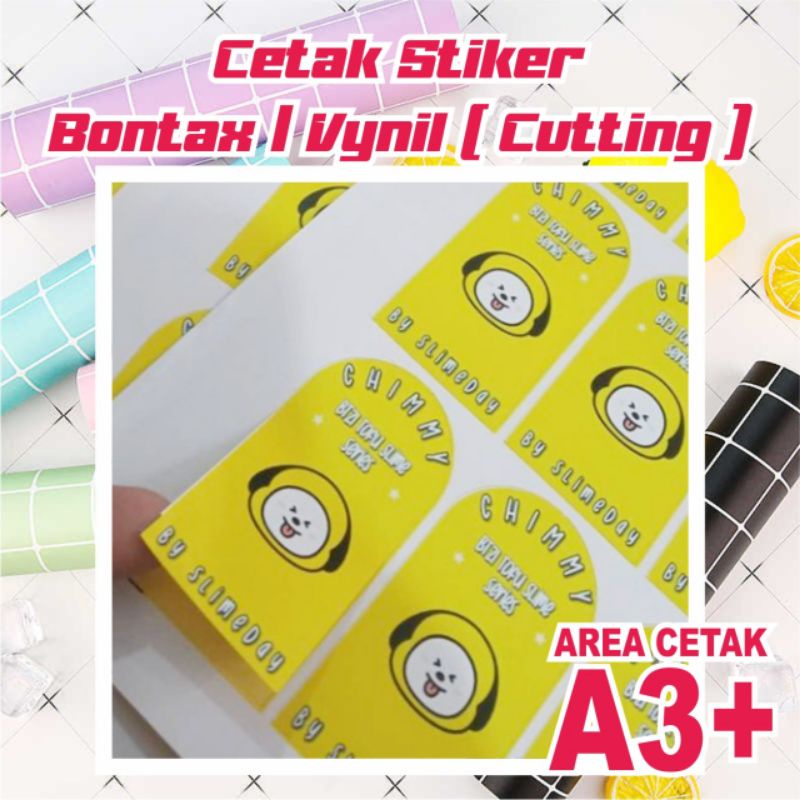 

Cetak Label Stiker Bontax / Vinyl A3+ ( Cutting )