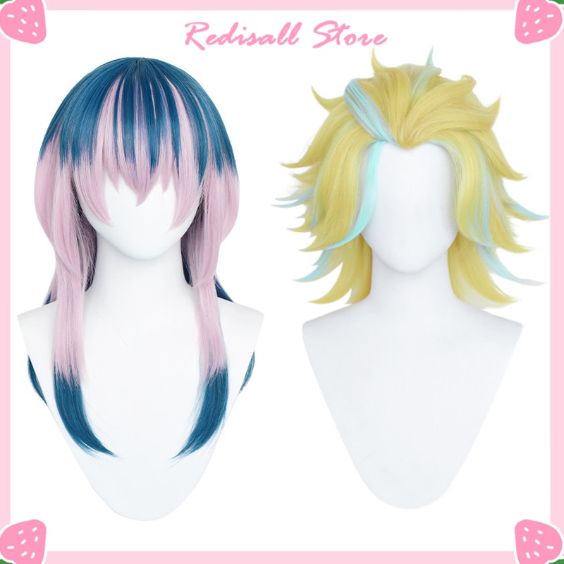 PREORDER Redisall Tokyo Revengers Cosplay Haitani Rindou Wig Mixed Yellow Blue Pink Hair Role Play H