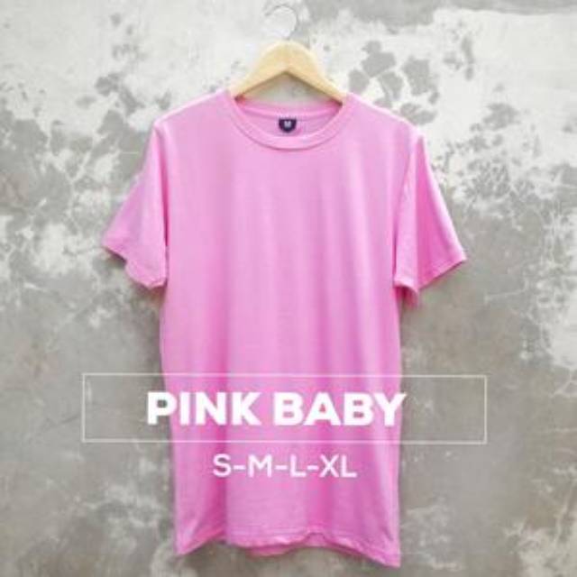 Baju Kaos Polos Pink Baby Lengan Pendek Cotton Combed 30s Baju Kekinian Kaos Murah Cewek Cowok