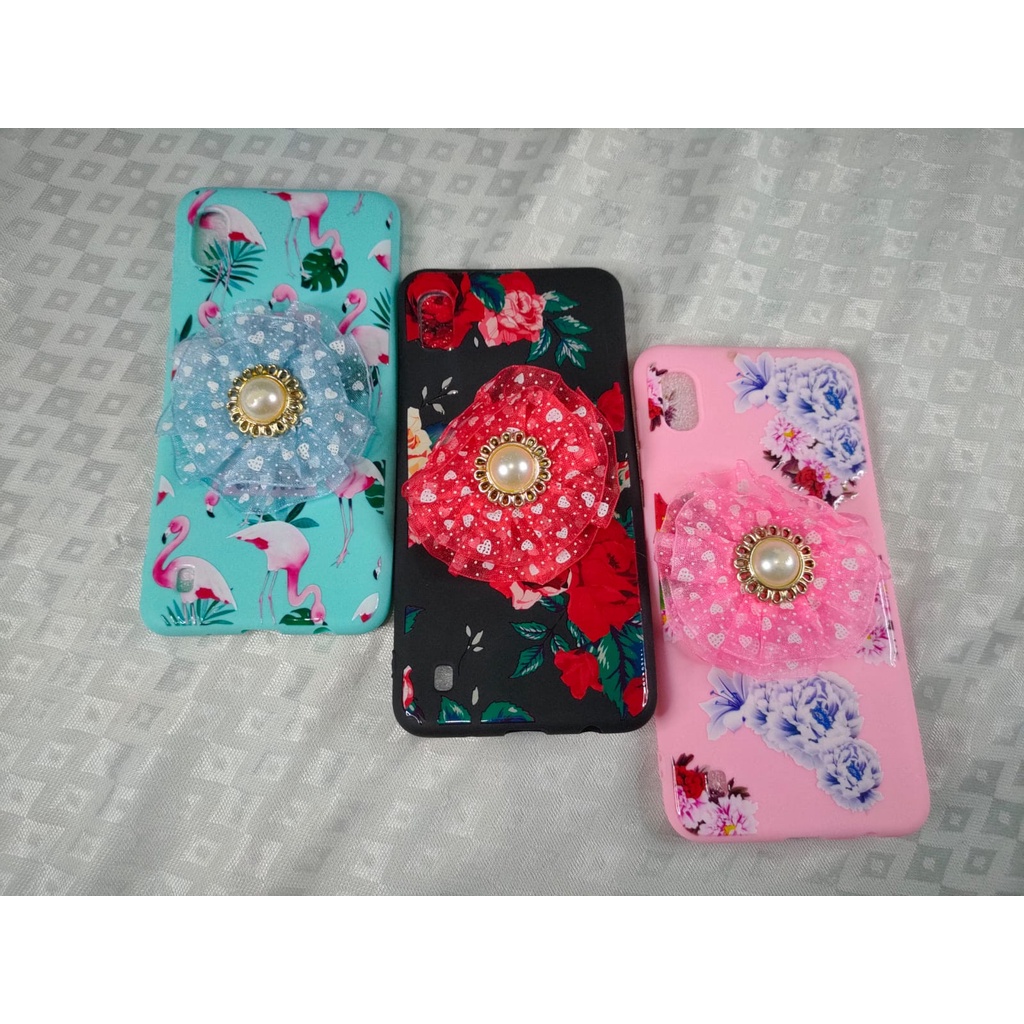 SOFT CASE KARAKTER POPSOCKET BUNGA 5D SAMSUNG A30S