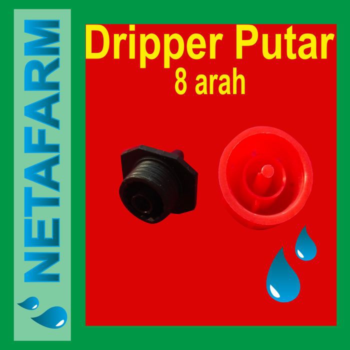 Spayer 8 ways / Dripper putar 8 arah warna merah hitam ( satuan )