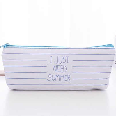Tempat Pensil Biru Simple Minimalis-I Just Need Summer