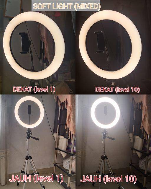 Termurah Medan 1KG Ring light 26cm 10 inch RingLight 26 10&quot; 20 16 cm 8 inch MUA Lampu Lightning LED Makeup Zoom